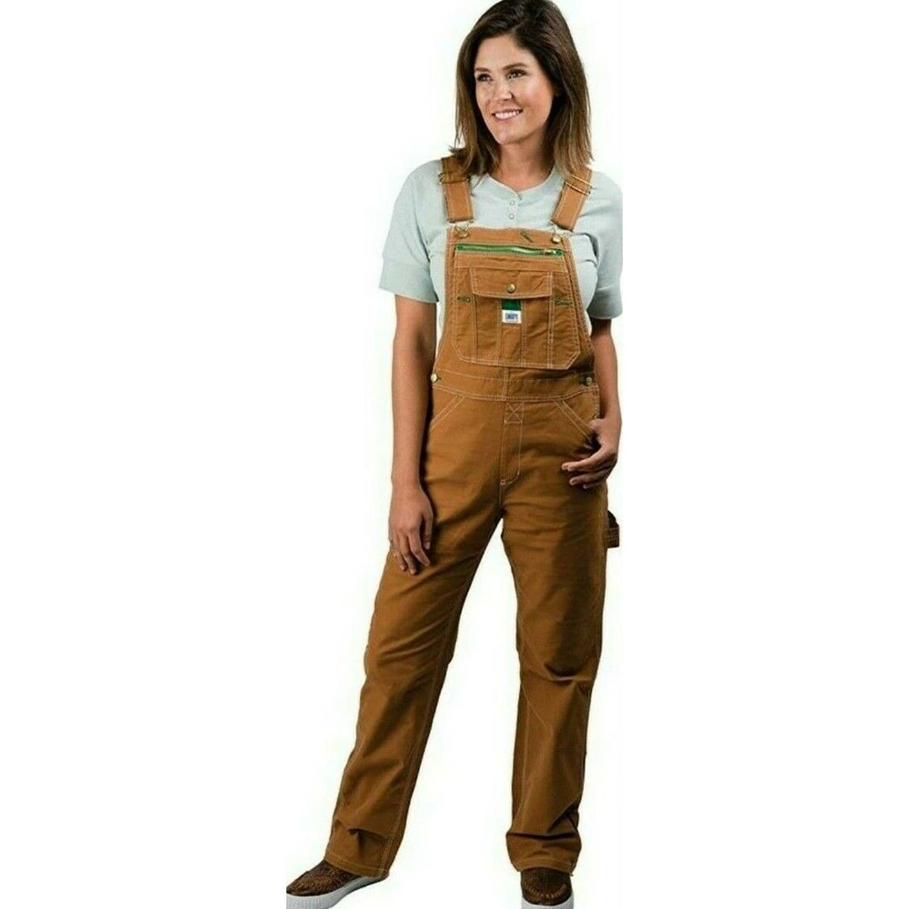 liberty Brown Carpenter Overalls with Green Accent